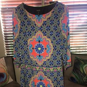 Sz XS Laundry multicolored Shift  Dress Blue,Orange, Pink  Pu…
